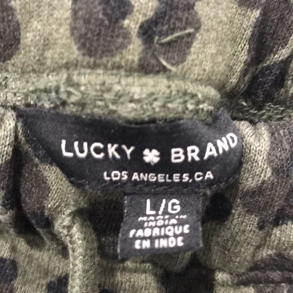 Lucky Brand Women’s Green Leopard Print Sweatpants Size Large - Picture 4 of 5